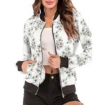 V-Neck Floral White Jacket